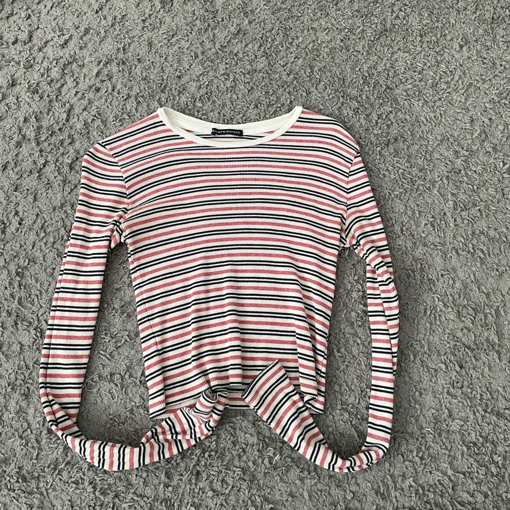Brandy Melville striped long sleeve crop top